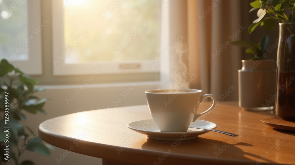Steaming Coffee by the Window Steaming Coffee by the Window