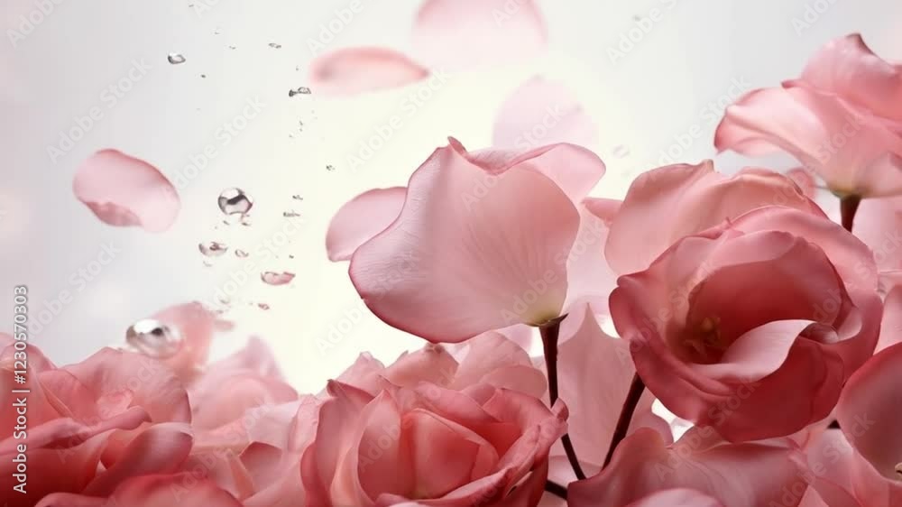 Pink petals floating in the background Pink petals floating in the background