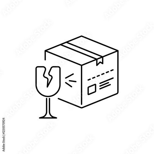Outline Fragile Package icon, indicating fragile goods.