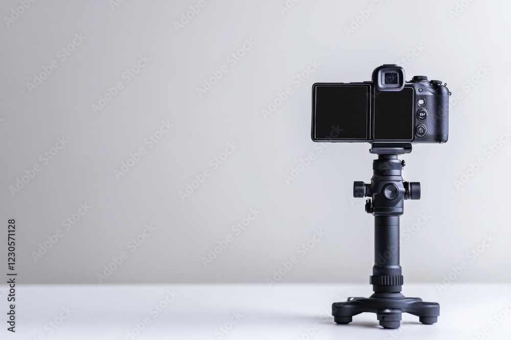 Compact Camera on Tripod Displaying a Rotatable Screen Compact Camera on Tripod Displaying a Rotatable Screen