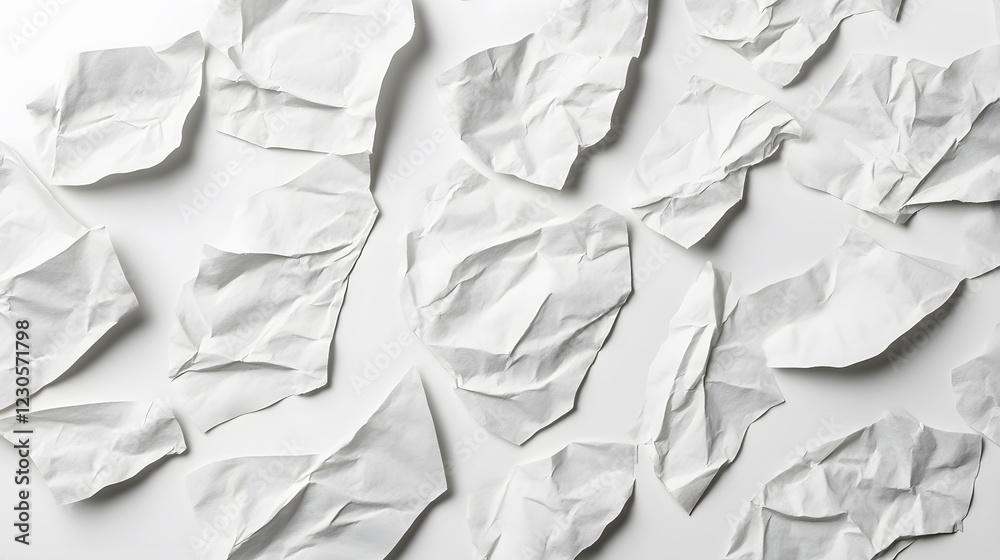 Obraz premium Abstract Crumpled White Paper Texture Background