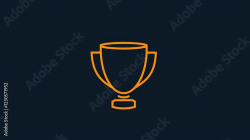 Golden trophy icon symbolizes success and achievement in sports and competitions, representing a rewarding moment. Generative AI