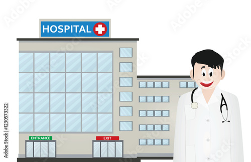 Doctor. front view. vector illustration