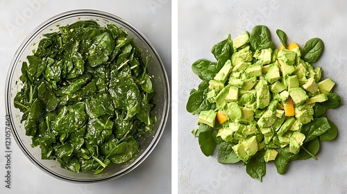 Avocado Spinach Salad Recipe Two Step Process Preparation