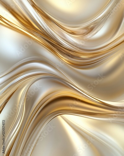 Abstract golden wave pattern with smooth texture.