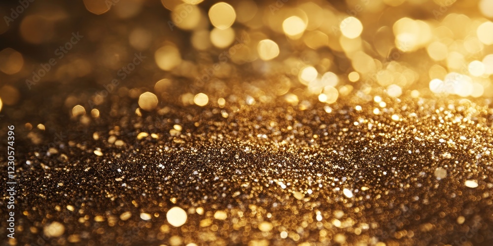 A gold glittery background with many small gold circles. The background is very shiny and sparkly