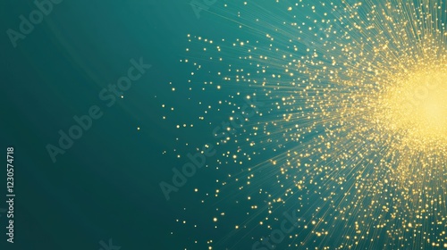 Bright sparkles on a teal background.