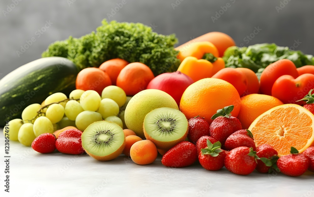Vibrant Colorful Fruits and Vegetables Mix Healthy Food Vibrant Colorful Fruits and Vegetables Mix Healthy Food
