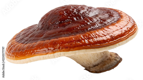 Reishi Health Mushroom Isolated on Transparent Background PNG – Medicinal Fungi, Herbal Supplement, Wellness Superfood