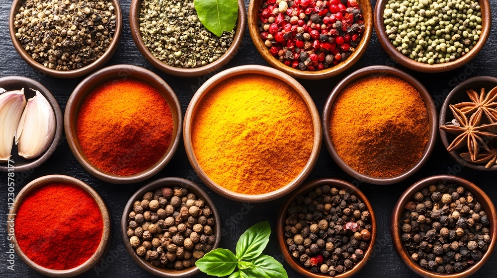 Vibrant Spice Bowls Collection, Turmeric, Paprika, Peppercorns, and More Vibrant Spice Bowls Collection, Turmeric, Paprika, Peppercorns, and More