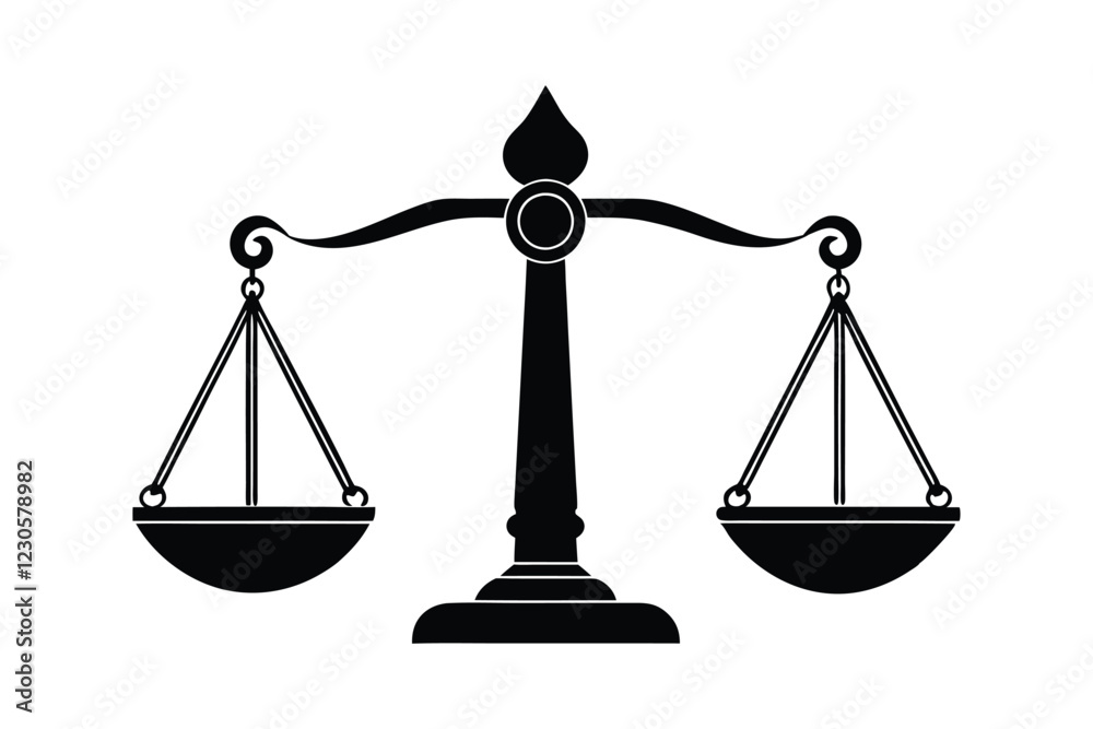 A balance scale vector art silhouette design1.eps