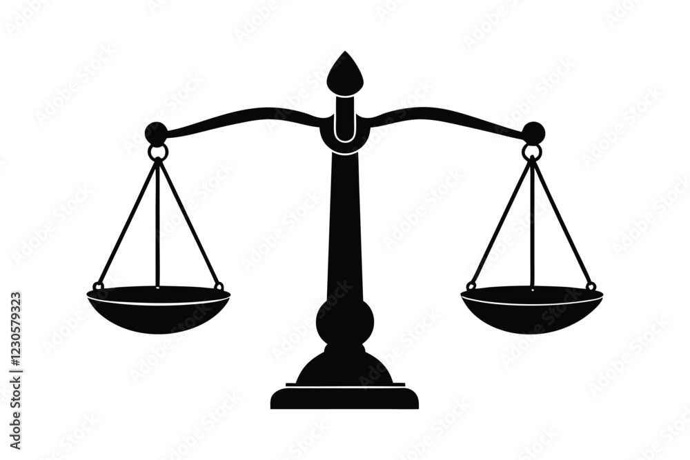 Balance scale vector art silhouette design1.eps