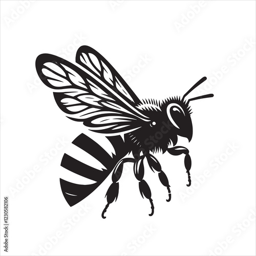 Vector  money bee silhouette