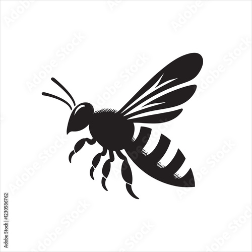 Vector  money bee silhouette