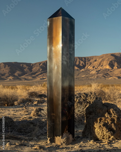 A cigar-shaped UFO resembling a perfectly polished_005 photo