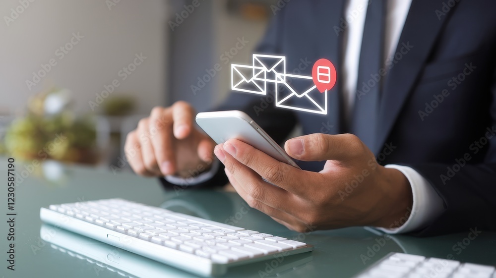 Businessperson Checking Emails on Smartphone Businessperson Checking Emails on Smartphone