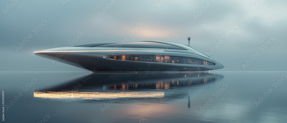 Fototapeta premium A huge kilometer long cigar-shaped ship with a smo_004