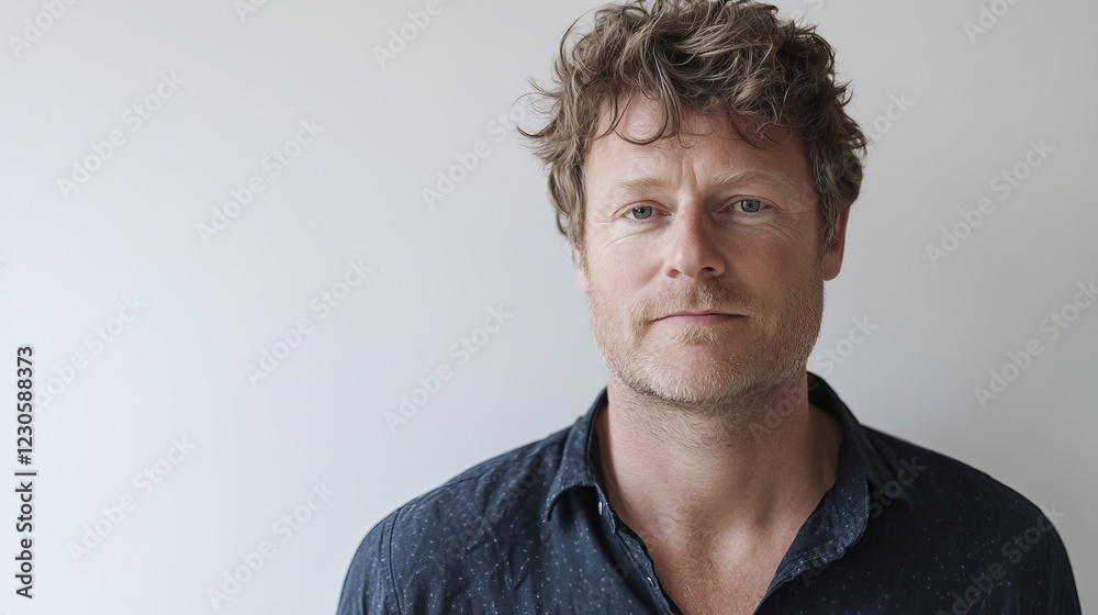 Fototapeta premium A good-looking male doctor against a plain white backdrop.