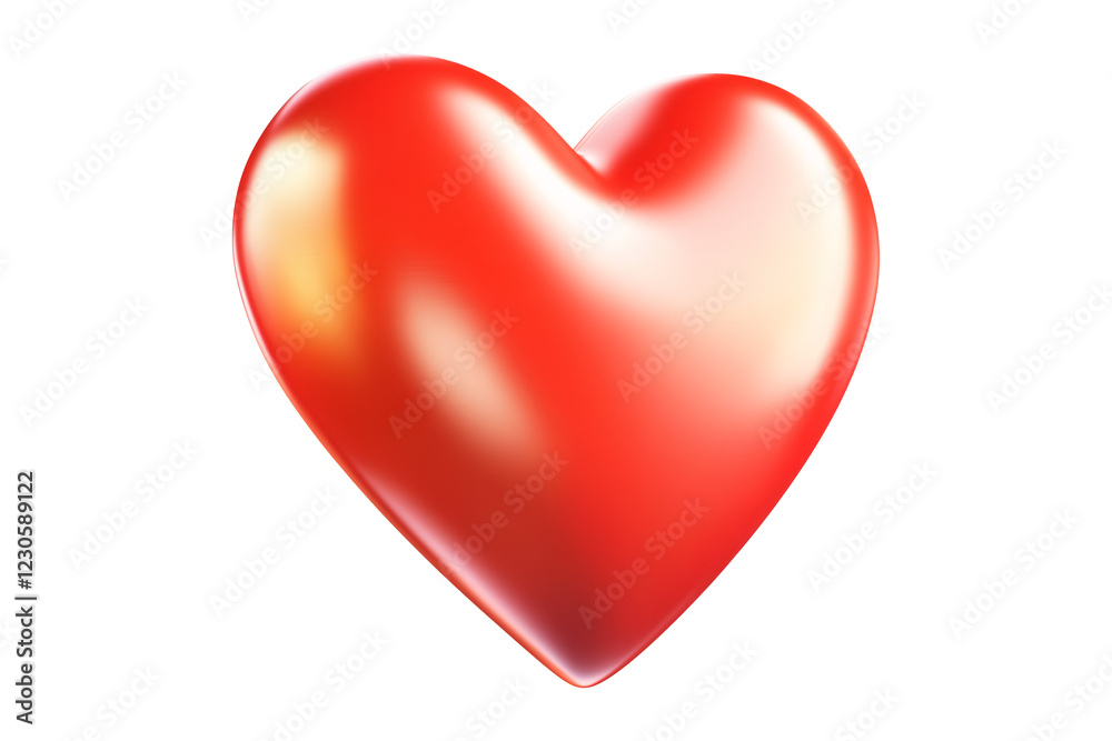 Shiny red heart with smooth, glossy texture isolated on white transparent background, symbol of love, passion and romance concept of Valentine Day Shiny red heart with smooth, glossy texture isolated on white transparent background, symbol of love, passion and romance concept of Valentine Day