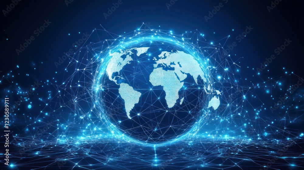 Global Network Digital World Interconnection Visualization Global Network Digital World Interconnection Visualization