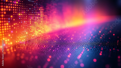 Wallpaper Mural Vibrant abstract digital background with colorful dots creating a glowing wave effect Torontodigital.ca