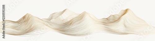 Black and white mountain line art wallpaper, a luxurious landscape background for cover, invitation, packaging design, fabric, and print. Modern illustration