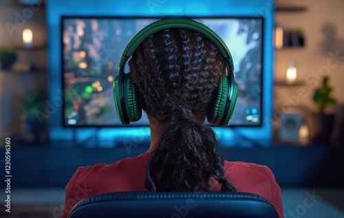 Engaging gamer experiences in a cozy gaming setup at home during evening hours
