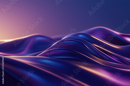Shimmering purple waves create an enticing abstract surface in soft lighting