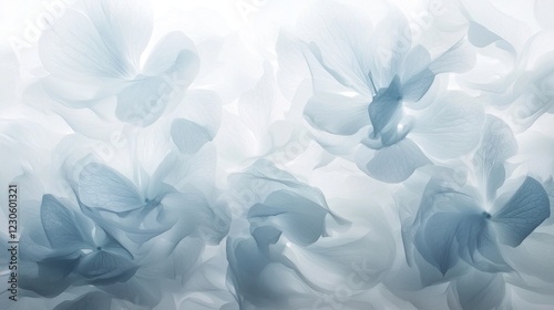 Close-up of a group of white flowers. the flowers are arranged in a scattered manner, with some overlapping each other. the petals of the flowers are delicate and have a soft, velvety texture.