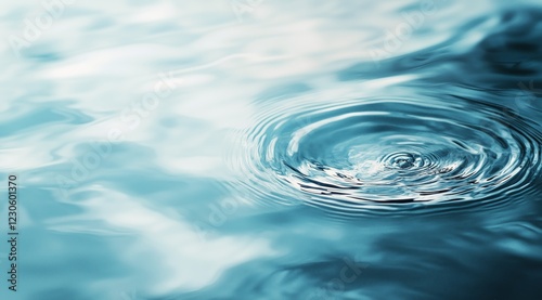 Water ripples create patterns on a calm surface under soft light in a serene ...