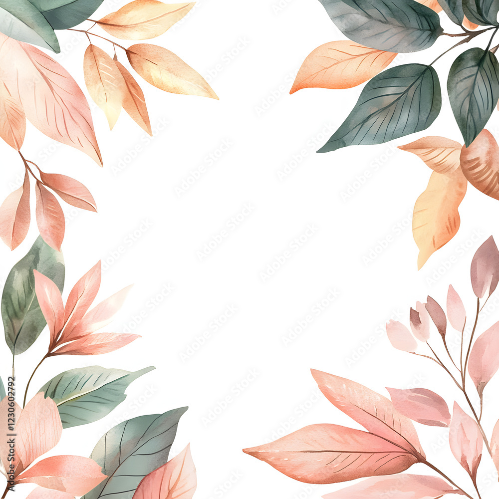 Naklejka premium Frame of Flint Corn Leaf in Corner, minimal details and a simple illustration