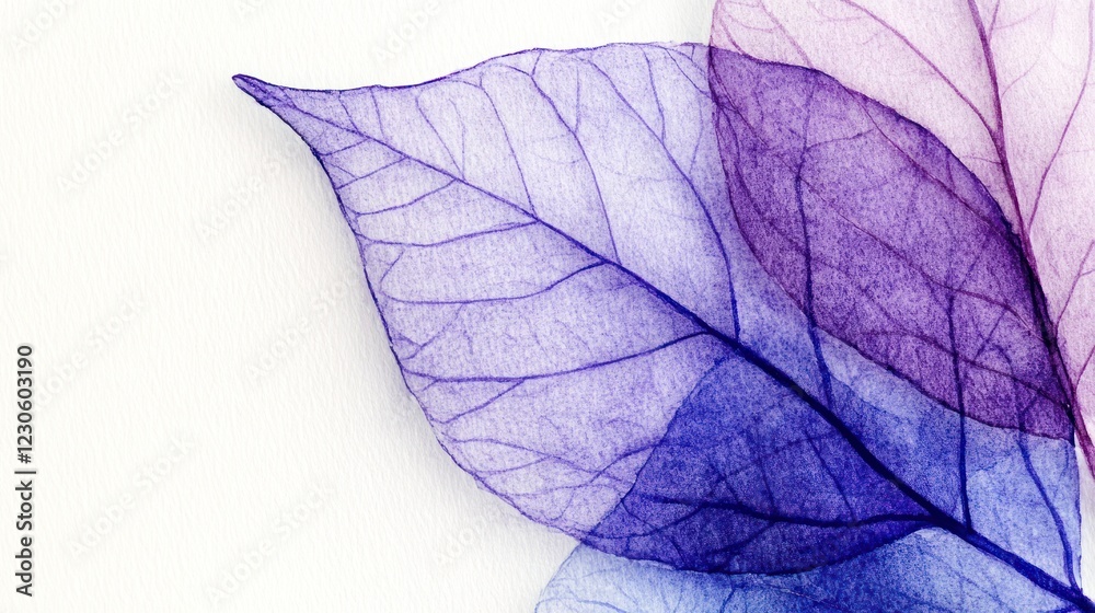 Obraz premium Delicate Purple And Blue Skeletons Of Leaves
