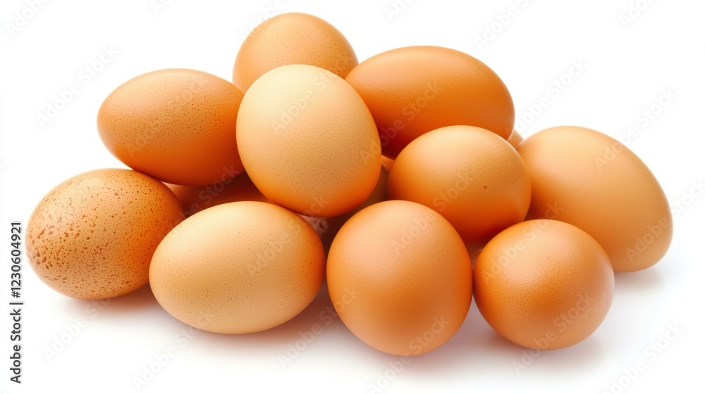 Fresh Brown Eggs Piled Together in a Simple Kitchen Setting Fresh Brown Eggs Piled Together in a Simple Kitchen Setting