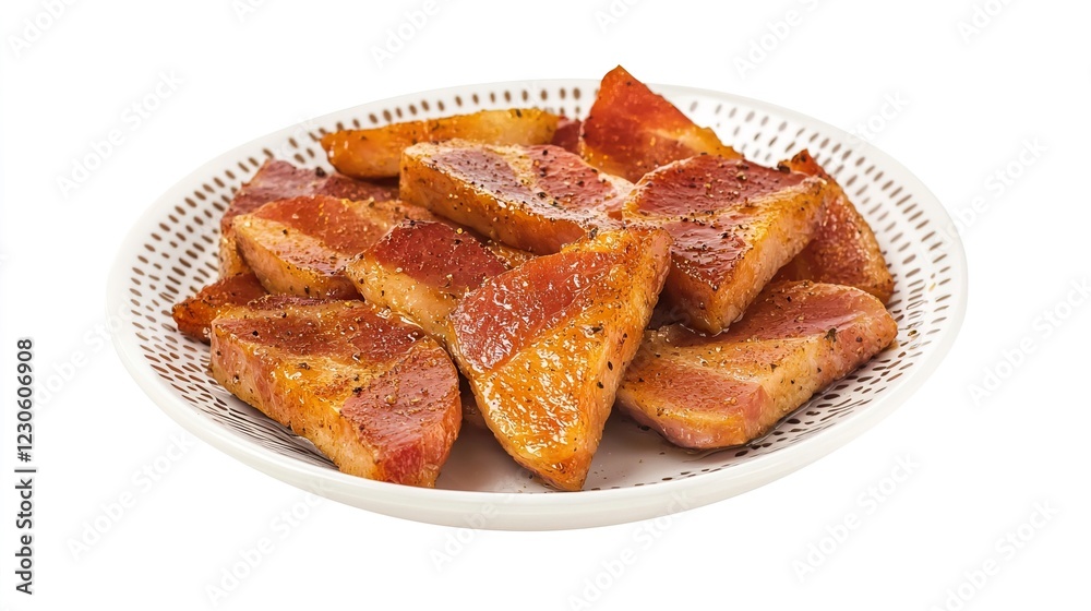Deliciously Grilled Tender Meat Pieces on a White Plate Deliciously Grilled Tender Meat Pieces on a White Plate