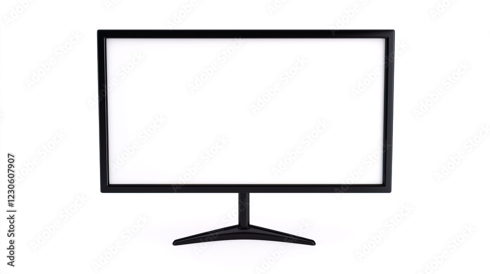 Minimalist Black Television Display with Blank Screen for Mockup Minimalist Black Television Display with Blank Screen for Mockup