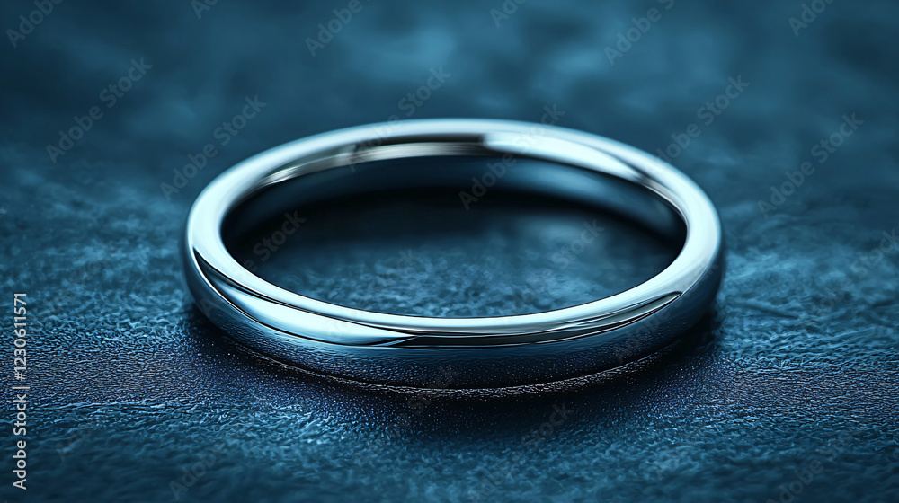 A polished white gold ring with a minimalist yet elegant design, showcased on a luxurious dark background, with soft lighting emphasizing its reflective nature. A polished white gold ring with a minimalist yet elegant design, showcased on a luxurious dark background, with soft lighting emphasizing its reflective nature.