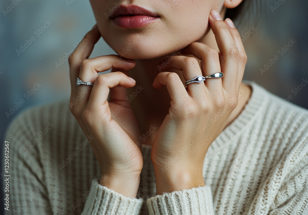 Woman hands with rings on fingers. Hands with jewelry rings on fingers Woman hands with rings on fingers. Hands with jewelry rings on fingers