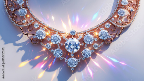 Diamond necklace and earrings