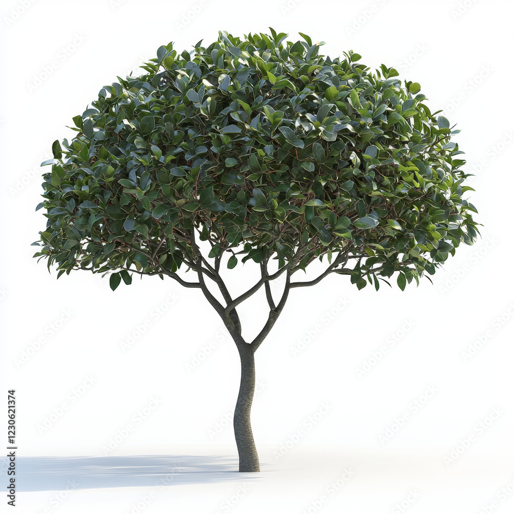 Lush, green, rounded tree isolated on white. Lush, green, rounded tree isolated on white.