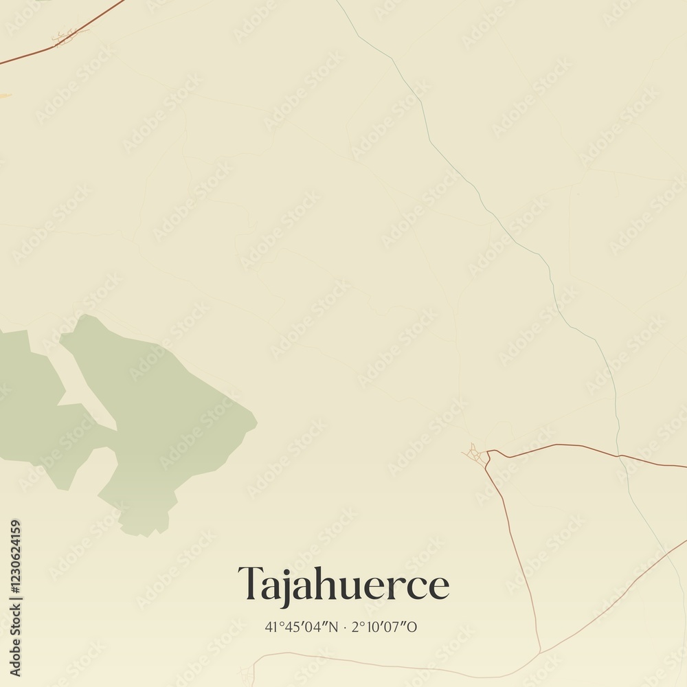 Fototapeta premium Retro Spanish map of Tajahuerce, Castilla y Le�n. Vintage street map.