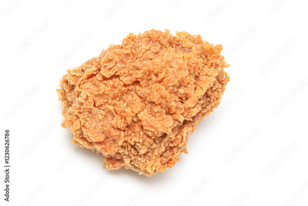 Close up of Chicken Fried Isolated White Background. Close up of Chicken Fried Isolated White Background.