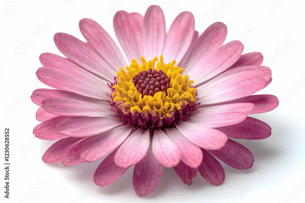 Pink Daisy Flower Close Up on White Background Pink Daisy Flower Close Up on White Background