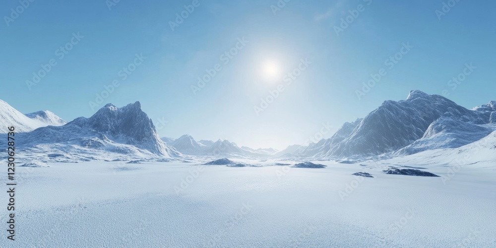 Fototapeta premium Majestic Snowy Mountain Range Landscape