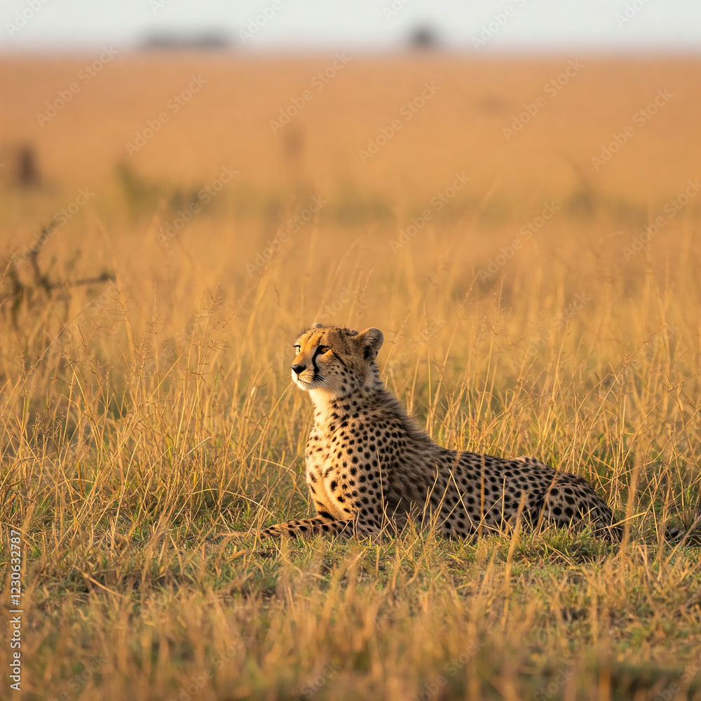 Naklejka premium cheetah in serengeti national park
