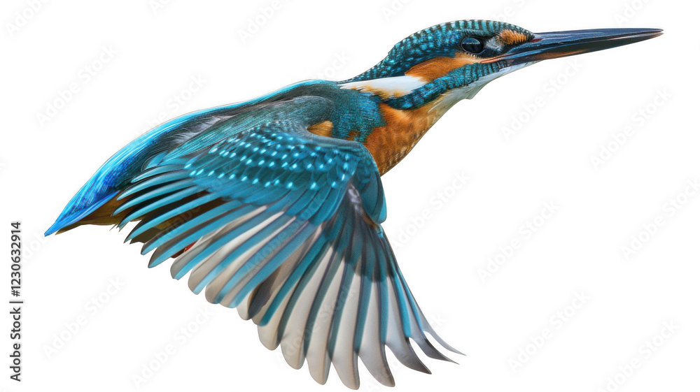 Obraz premium Kingfisher flying , isolated on transparent background.