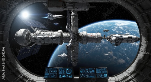 Fototapeta Naklejka Na Ścianę i Meble -  Space Station in Orbit