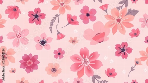 Abstract floral pattern with soft pastel colors, seamless vector, elegant and modern