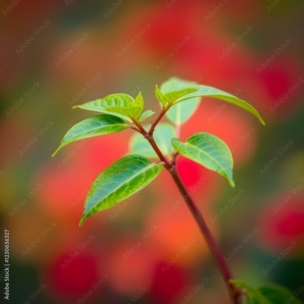 plant stem with multiple leaves plant stem with multiple leaves
