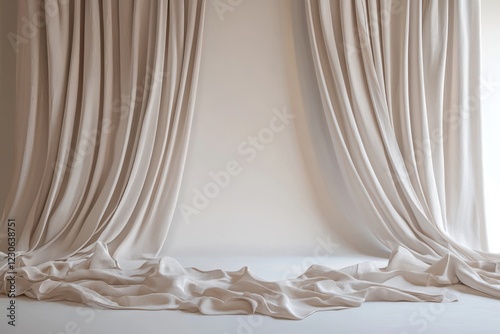 Elegance in Whisper: A White Dreamy Sheer Curtain Backdrop for Maternity and Wedding Joy in a Radiant Room, conveying purity, elegance, and tranquility, and reflecting the themes of maternity and