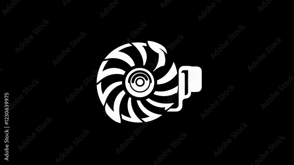 Cooling fan, technology, abstract, black background, industrial design, website graphic Cooling fan, technology, abstract, black background, industrial design, website graphic